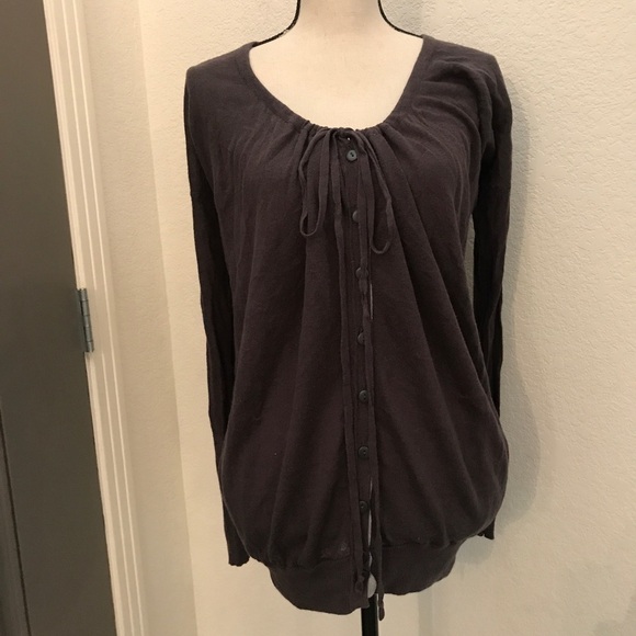 ANTHRO Sweater Cardigan Dark Grey Women’s XS EUC - Picture 2 of 6